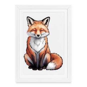 Fox Sitting - Framed poster (27 × 37 cm) - white - Front