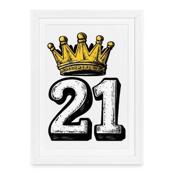 21 Nombre Couronne - Affiche encadrée (27 × 37 cm) - blanc - Devant