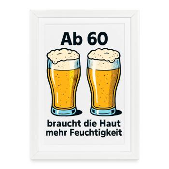 60e anniversaire cadeau T-Shirt drôle de dicton - Affiche encadrée (27 × 37 cm) - blanc - Devant