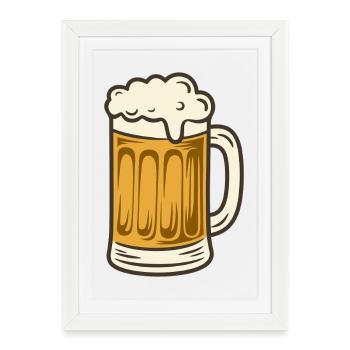 Beer Beer Glass Beer Mug Draft Beer Mass Mug - Framed poster (27 × 37 cm) - white - Front