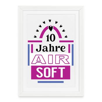 Joueur Airsoft 10 ans d’Airsoft - Affiche encadrée (27 × 37 cm) - blanc - Devant