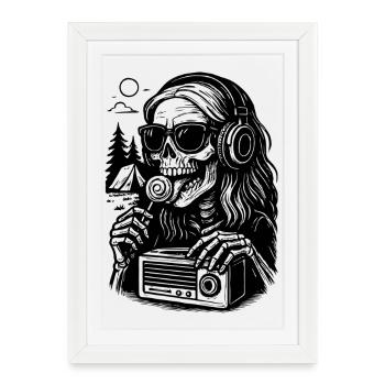Outdoor Retro Sound Night - Framed poster (27 × 37 cm) - white - Front