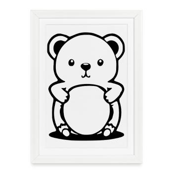 Bear Bear T-shirt Gift - Framed poster (27 × 37 cm) - white - Front