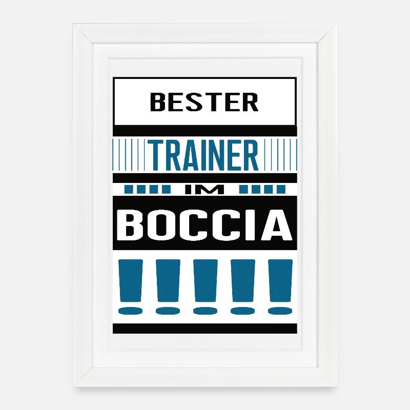 Boccia Trainer Best Boccia Trainer Team - Framed poster (27 × 37 cm) - white