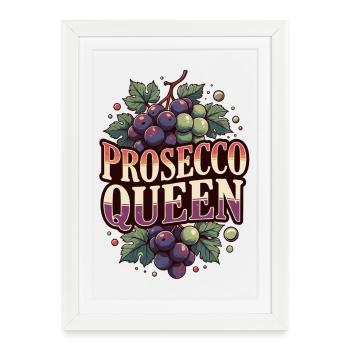 Fête de la Reine de Prosecco Enterrement de vie de garçon - Affiche encadrée (27 × 37 cm) - blanc - Devant