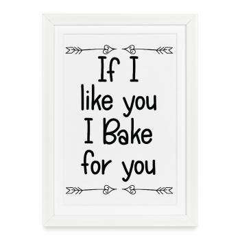 Si je t’aime, je cuisine pour toi - Affiche encadrée (27 × 37 cm) - blanc - Devant