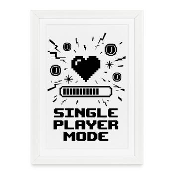 Cœur de joueur en mode solo - Affiche encadrée (27 × 37 cm) - blanc - Devant