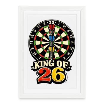 Roi des 26 – Rétro sur la cible de fléchettes - Affiche encadrée (27 × 37 cm) - blanc - Devant