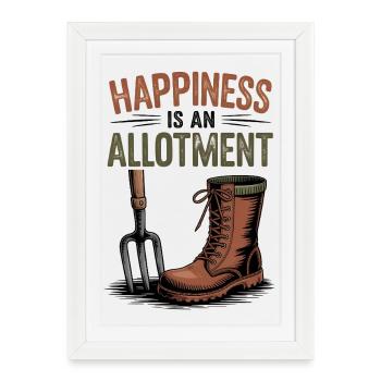 Le bonheur est un cadeau pour les amateurs de jardinage potager - Affiche encadrée (27 × 37 cm) - blanc - Devant