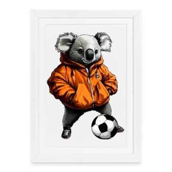 Koalas de football / Ours Koala de football - Affiche encadrée (27 × 37 cm) - blanc - Devant