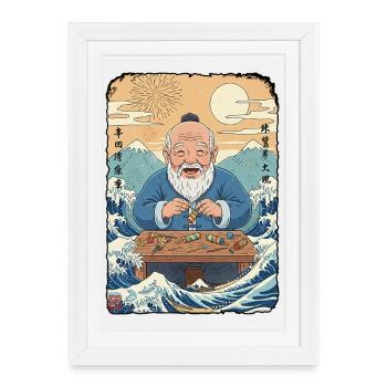Feux d’artifice Pyro Kawaii - Affiche encadrée (27 × 37 cm) - blanc - Devant