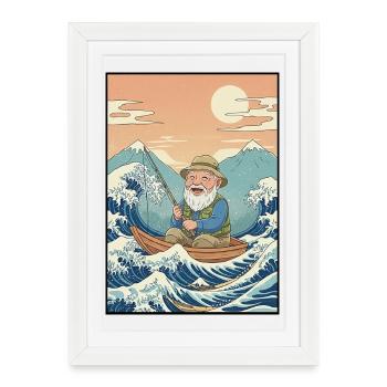 Kawaii Angler - Framed poster (27 × 37 cm) - white - Front