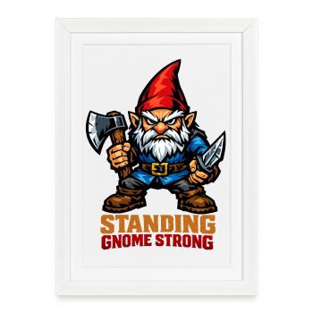 Evil Gnome, Dark Gnome, Goth Gnome, Funny Gnome - Framed poster (27 × 37 cm) - white - Front