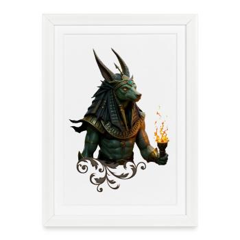 Dragon Prêtre du Feu Égyptien - Affiche encadrée (27 × 37 cm) - blanc - Devant