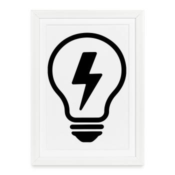 T-shirt Idée Créative - Electric Light Bulb - Affiche encadrée (27 × 37 cm) - blanc - Devant