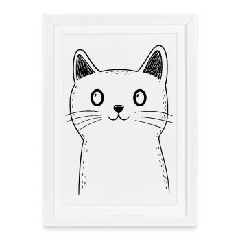 Cat Sketch - Framed poster (27 × 37 cm) - white - Front