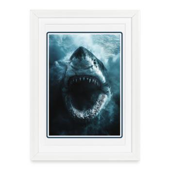 Mégalodons Mégalodon - Affiche encadrée (27 × 37 cm) - blanc - Devant