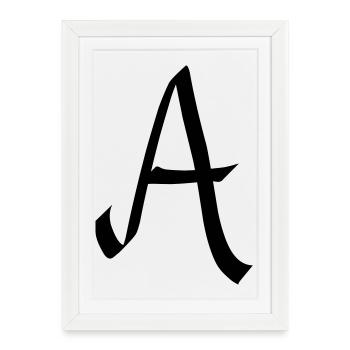 lettre a - Affiche encadrée (27 × 37 cm) - blanc - Devant