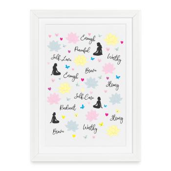 Art d’affirmation fine du script médiateur conscient - Affiche encadrée (27 × 37 cm) - blanc - Devant