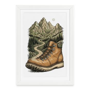 Hiking - Outdoor Adventure - Framed poster (27 × 37 cm) - white - Front