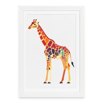Motif vibrant des couleurs de girafes - Affiche encadrée (27 × 37 cm) - blanc - Devant
