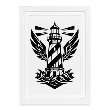 Icône de la Côte du Phare - Affiche encadrée (27 × 37 cm) - blanc - Devant
