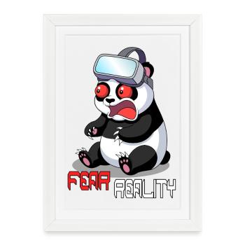 Panda VR Fear Reality - Affiche encadrée (27 × 37 cm) - blanc - Devant