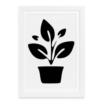 Jardinier en pot de fleurs cadeau pour jardinier - Affiche encadrée (27 × 37 cm) - blanc - Devant