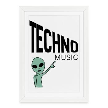 Pointeur Extraterrestre Vert - Affiche encadrée (27 × 37 cm) - blanc - Devant