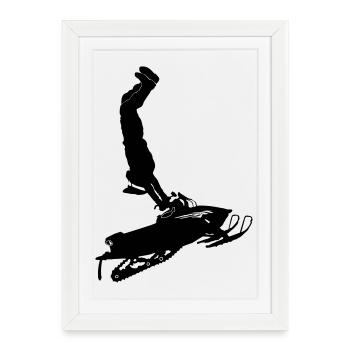 Snowmobile cleasanna tiománaí - Framed poster (27 × 37 cm) - white - Front