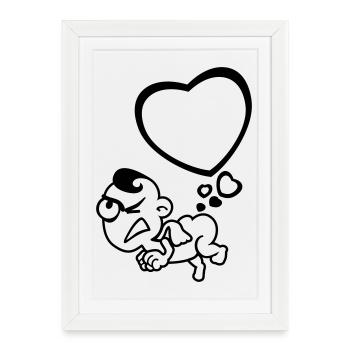 lamb heart farts 1c - Affiche encadrée (27 × 37 cm) - blanc - Devant