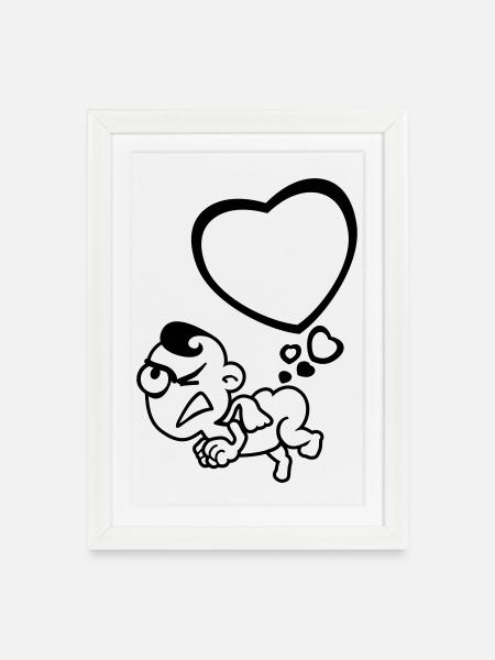 lamb heart farts 1c - Framed poster (27 × 37 cm) - white