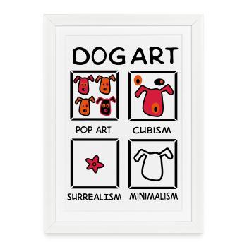 Chien - Affiche encadrée (27 × 37 cm) - blanc - Devant