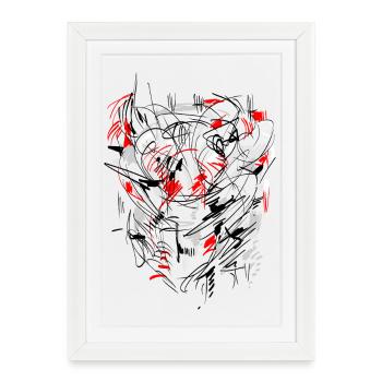 abstract - Framed poster (27 × 37 cm) - white - Front