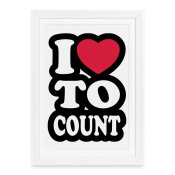 I love to count - J'aime compter - Affiche encadrée (27 × 37 cm) - blanc - Devant