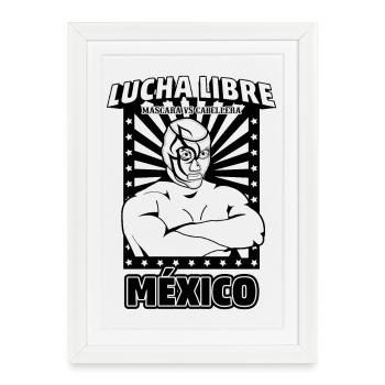 Wrestling Mexico Black - Framed poster (27 × 37 cm) - white - Front