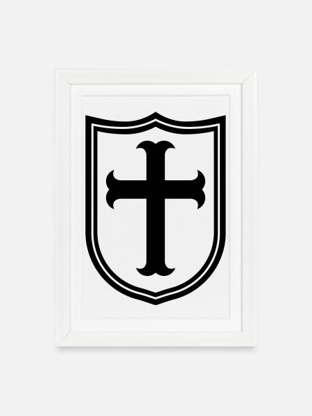 templar knight - Framed poster (27 × 37 cm) - white
