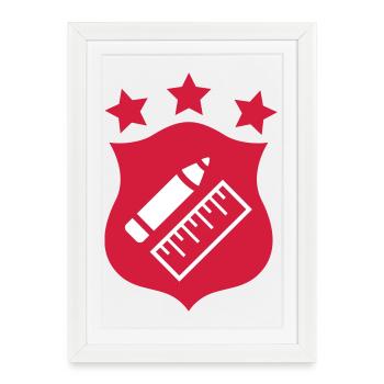 Professeur - École - Affiche encadrée (27 × 37 cm) - blanc - Devant