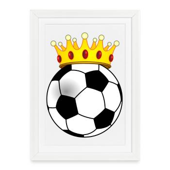 Football with crown for king or queen - Framed poster (27 × 37 cm) - white - Front