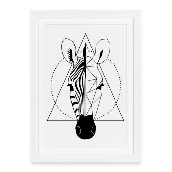 Zebra - Framed poster (27 × 37 cm) - white - Front