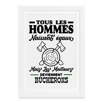 Bûcherons - Affiche encadrée (27 × 37 cm) - blanc - Devant