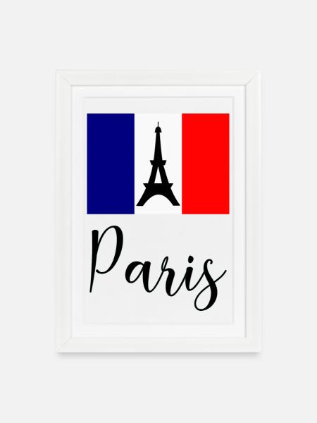 PARIS. HAUPTSTADT. STADT. FRANKREICH. PARISER. PARIS - Gerahmtes Poster (27 × 37 cm) - Weiß