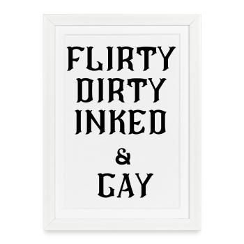 Texte lesbien coquin - Affiche encadrée (27 × 37 cm) - blanc - Devant