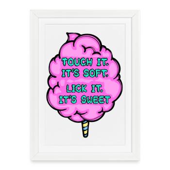 Dessert Confiseur Sucre Déclaration Bonbons - Affiche encadrée (27 × 37 cm) - blanc - Devant