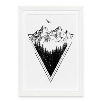Montagne - Affiche encadrée (27 × 37 cm) - blanc - Devant