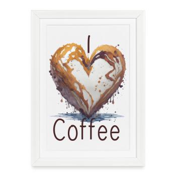 J’adore le café - Affiche encadrée (27 × 37 cm) - blanc - Devant