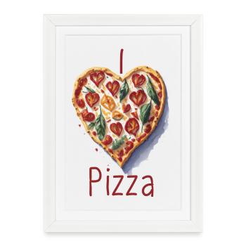 I love pizza - Framed poster (27 × 37 cm) - white - Front