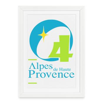 Alpes de hautes-provence 04 - Affiche encadrée (27 × 37 cm) - blanc - Devant