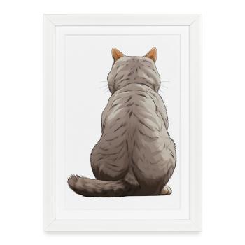 British Shorthair Cat - Framed poster (27 × 37 cm) - white - Front