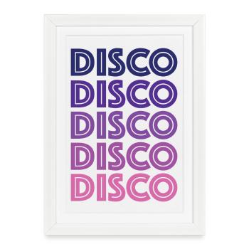Disco Disco Disco - Affiche encadrée (27 × 37 cm) - blanc - Devant